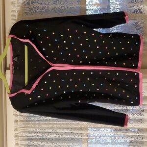 Knit Chic Black Polka Dot Sweater Size XL